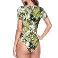 thumbnail image 4 of Daiia Hawaii Palms print Women's Crew Neck Short Sleeve Bodysuit Fashion Tops Fit Casual Basic Extender Bodysuit-XX-Large, 4 of 9
