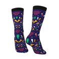 thumbnail image 3 of Goofa Happy Mardi Gras Printed Men's Crew Socks, Soft Durable Breathable Moisture-Wicking with Odor Control Cotton socks, 3 of 9
