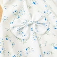 thumbnail image 6 of Kids Girls Blue Floral Dress Sleeveless Sundress with 3D Bows, A-Line Play Dress for Summer Birthday Party,Size 3-4 T, 6 of 9