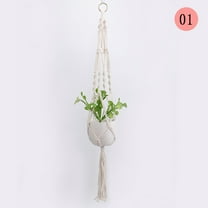 Zhourta Bohemian Hanging Planter Handmade Macrame Plant Hangers Cotton Hanging Basket for Small Plant Pots