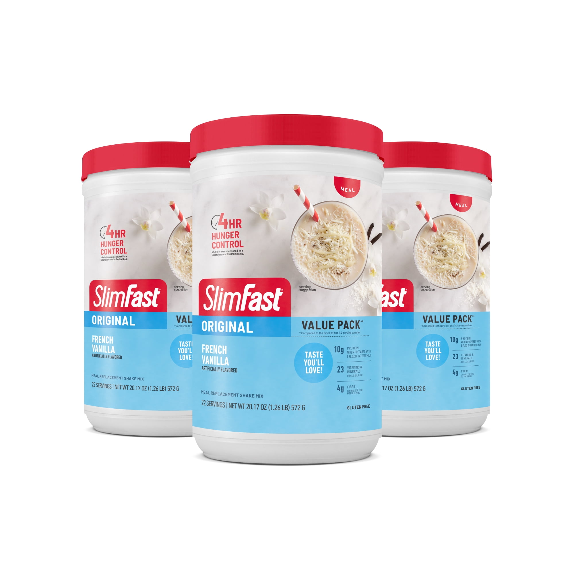 SlimFast Original French Vanilla Meal Replacement Shake Mix, 10g Protein, 22 Servings