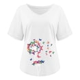 thumbnail image 4 of Elegante mujer con cuello en V estampado camiseta blusa Tops sudadera OAVQHLG3B Store  lin121212, 4 of 4