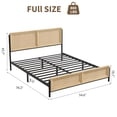 thumbnail image 2 of Accreate Natural Full Size Bed Frame Complete with a Rattan Headboard and Footboard, Boho Full Mattress Frame, No Box Spring Needed, Noise-Free, Easy Assemble Wooden Bedframe, 2 of 9