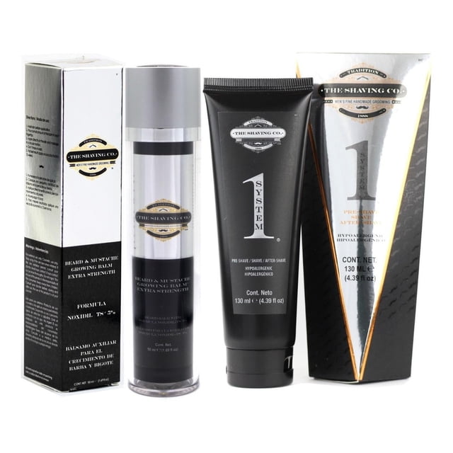Kit The Shaving Co One System Y Bálsamo Crecimiento De Barba amarillo 1