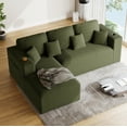 thumbnail image 3 of Wiilayok 110" L-Shape Cloud Sectional Couch with Oversized Chaise,Modern Modular Sofa with Cup Holder and Side Pouch,Comfy Boneless Upholstered Couches for Living Room,Olive Green, 3 of 8