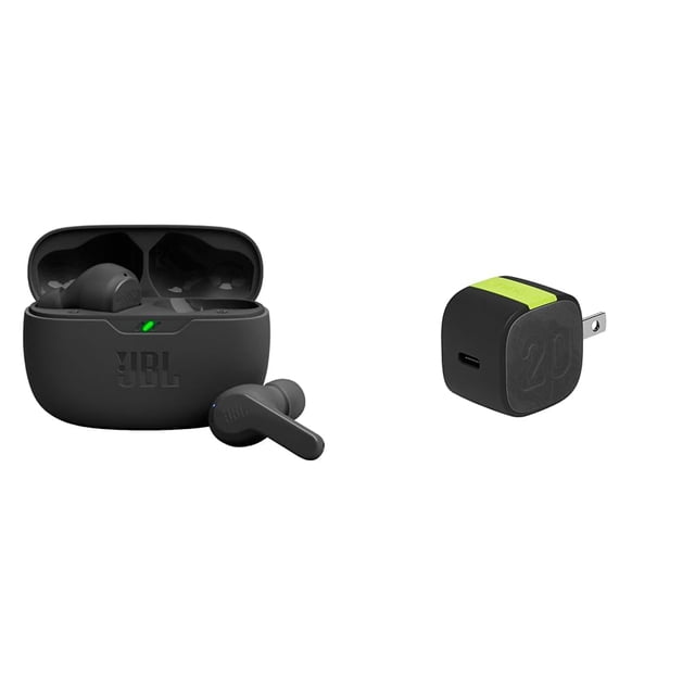 Auriculares True Wireless JBL Vibe Beam negros con cargador de 20 W