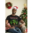thumbnail image 2 of Old Glory Mens Cactus Desert Feliz Navidad Ugly Christmas Sweater Short Sleeve T Shirt, 2 of 6