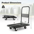thumbnail image 3 of Costway Folding Push Cart Dolly Platform Hand Truck with 360° Swivel Wheels 440LBS Capacity, 3 of 10