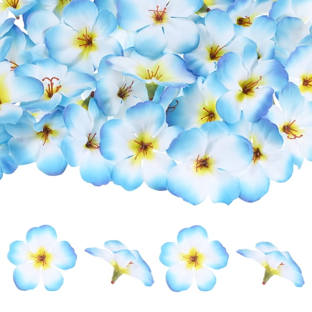 Uxcell 100-Pack Cabezas de Flores de Orquídea Artificial, 2.2"/ 5.5cm Flores de Orquídea Falsas de Seda para Manualidades DIY, Azul Cielo