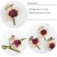 thumbnail image 5 of 2 Piece Faux Flowers Wrist Corsage And Corsage Set, Bridesmaid Wedding Flower Accessories Prom Party Set, 5 of 5