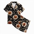 thumbnail image 5 of CAUYDY Kids Halloween Pajamas Sets Girl Button-Down Silk Sleepwear 2 Piece Short Sleeve Loungewear Clothes Set,4-5 Y, 5 of 5