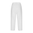 thumbnail image 6 of Simua Women's Capris Pants Cotton Linen Casual Summer Straight Leg Loose Elastic Waist Cropped Trousers, 6 of 7