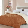 thumbnail image 3 of Seward Park Reversible Comforter Lightweight Halloween Microfiber Fill Cooling Summer King Size Burnt Orange/Cream White, 3 of 7
