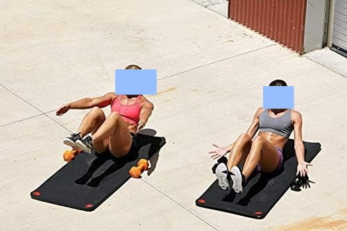 Hanging Exercise Mat, Fitness & Yoga Mat for Group Fitness Classes, Commercial Grade Quality with Reinforced Holes 71" L x 23" W x 5/8" (Black)