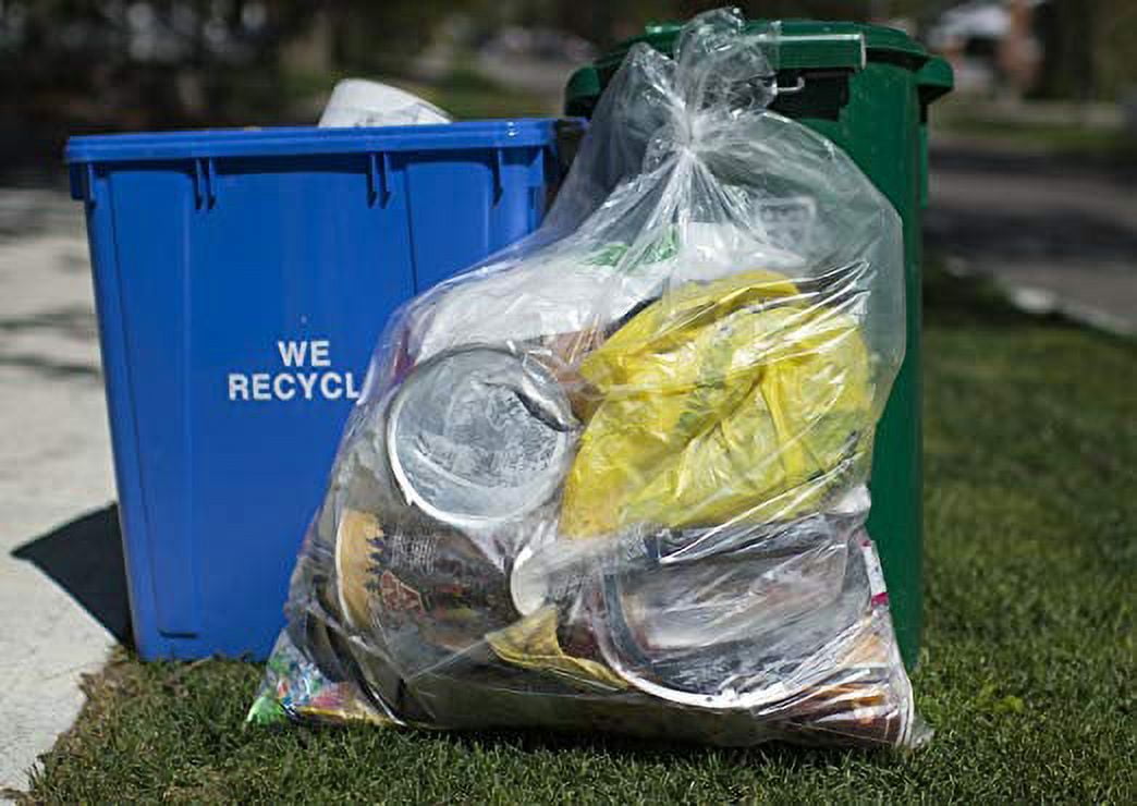 Ox Plastics Clear Can Liners Trash Bags - Large Transparent, Heavy-duty Recycling Garbage Bags - Perfect for Commercial Use for Anywhere - 55 Gallon & 1.5mil Thick Clear (50 Bags)