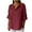 Wine, variant on Taqqpue Women's 3/4 Sleeve Linen Tops V Neck Solid Casual Blouse Cotton Button Loose Fit Trendy Tunic T Shirts Summer Beach Tee Tops