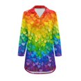 thumbnail image 3 of Yuyamidu Rainbow Heart Long Sleeve Nightgowns Size S Fashion Long Sleeve Night Shirt for Women Plus Size Button Sleep Dress Nursing Pajamas Shirt Comfortable V Neck Nightdress, 3 of 7