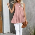 thumbnail image 4 of Giftesty Womens Sleeveless Splicing Fashion Solid Color T-Shirt Tops Loose Blouses Pink L, 4 of 6