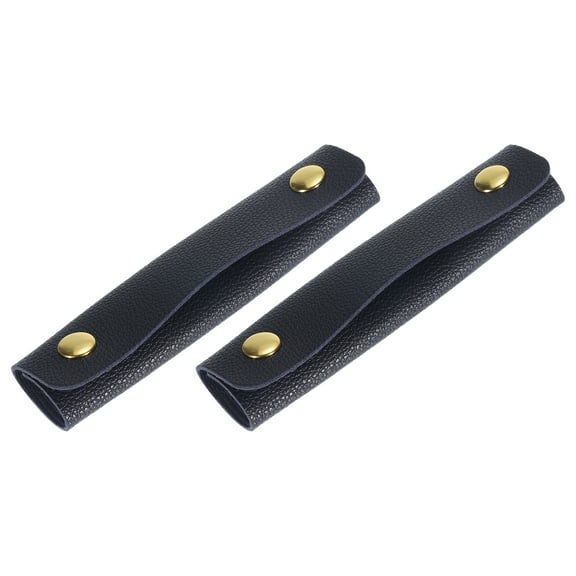 2Pack Handbag Handle Wrap Covers, PU Leather Luggage Grip Protector for Suitcases, Shopping Bag (Navy Blue)