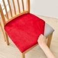thumbnail image 2 of Funda de cojín de felpa Funda de cojín cuadrada de terciopelo de zorro Funda de asiento elástica Funda de silla Funda protectora Funda de silla de hotel para el hogar, 2 of 6