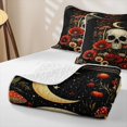thumbnail image 4 of Homewish Death Skull Twin Quilt Set, Hippie Mushroom Flower Twin Coverlet Set, 2 Pieces 1 Bedspread and 1 Pillowcase, 4 of 7