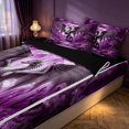 thumbnail image 3 of Manfei Retro Dragon Animals Zipper Queen Comforter Set with Fitted Sheet and 2 Pillowcases,Vintage Trees Zipper Bedding Set,Pink Gray,Black Reversible,4pcs, 3 of 8
