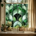 thumbnail image 4 of 50cm Green Fan Shaped Window Privacy Film Static Cling Decorative Sticker For Glass In Home Kitchen Bathroom Doors, 4 of 4