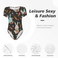 thumbnail image 6 of Naloa Rabbit Is Eating Carrots Women's Short-Sleeved Onesie, One-Piece Swimsuit for Parties, dates, clubs - XX-Large, 6 of 9