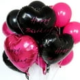 thumbnail image 1 of Globos de Cumpleaños Dreamy Space Rosa Fucsia, Negro y Rojo 45 cm y 30 cm, 1 of 6