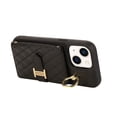 thumbnail image 5 of Case for iPhone 13 6.1 inch, Detachable Crossbody Strap & Lanyard Wallet Case with Card Slots, 360° Stand Ring Kickstand Flip PU Leather Protective Cover for iPhone 13, Black, 5 of 9