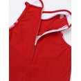 thumbnail image 5 of LiiYii Girls Cheerleading Stage Outfit Sleeveless Zippered Tops with Pleated Skirt Set for School Party Red&White 8, 5 of 7