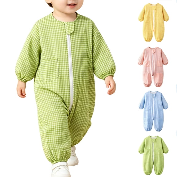 Lumosvexa Baby One Piece Jumpsuits with Zippers Breathable Mesh Long Sleeve Fall Outdoor Breathable Onesie Green 2T