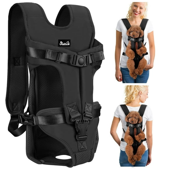 SlowTon Sac à Dos de Transport pour Animaux pour Petits et Moyens Chiens, Pattes Sorties et Ajustement Facile Sac pour Chien Chiot jusqu'à 35 Lb, Fron de Voyage pour Animaux Ajustable et Respirant