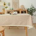 thumbnail image 1 of Nvzi Mantel pequeño de estilo campestre con estampado de fresas rojas, mantel de mesa de té para el hogar, encaje de ganchillo (140 * 100 cm), 1 of 4