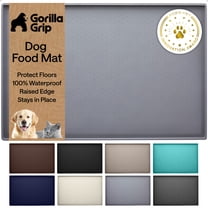 GORILLA GRIP Silicone Pet Feeding Mat, 100% Waterproof, Protects Floors, 18.5x11.5 Gray