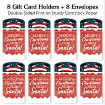 Big Dot of Happiness Merry Christmas from Santa Gift Card Holders with Envelopes, Funny Christmas Money Holders and Gift Card Sleeves, Santa Claus Stuck in Chimney Nifty Gifty Pack, Set of 8