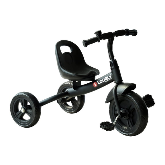 Qaba 3-Wheel Indoor Outdoor Toddler Tricycle with Bell for Recreation Ride-On Black Aosomcom