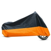 L 180T étanche à pluie poussière Motocyclettecouverture Noir+Orange extérieur anti-UV Protecteur