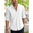 thumbnail image 3 of ZAXARRA Chemise Homme Col à Manches Longues Col Rabattu Chemise Boutonnée Solide Automne Casual Daily Tops Streetwear, 3 of 4