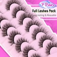 thumbnail image 6 of Wispy Lashes False Eyelashes Clear Band Cat Eye Lashes Natural Look 15MM Fake Eyelashes Pack Pestañas Postizas Naturales Wispy D Curvature Lashes, 7 Pairs, 6 of 15