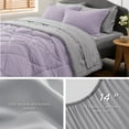 thumbnail image 3 of U by Bedsure Light Purple Full Size Comforter Set - 7 Pieces Reversible Full Bed in a Bag, Full Bed Set Light Purple and Grey with Comforters, Sheets, Pillowcases & Shams, 3 of 6