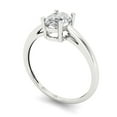 thumbnail image 2 of 1 ct Oval Cut Moissanite Solitaire 14K White Gold Womens Engagement Ring, 2 of 5