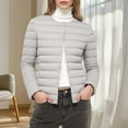 thumbnail image 5 of Arnsht Women's Quilted Lightwight Puffer Jacket, Collarless Down Jacket Coats with Pockets, Warm Jacket Winter Coat Gray XL, 5 of 7