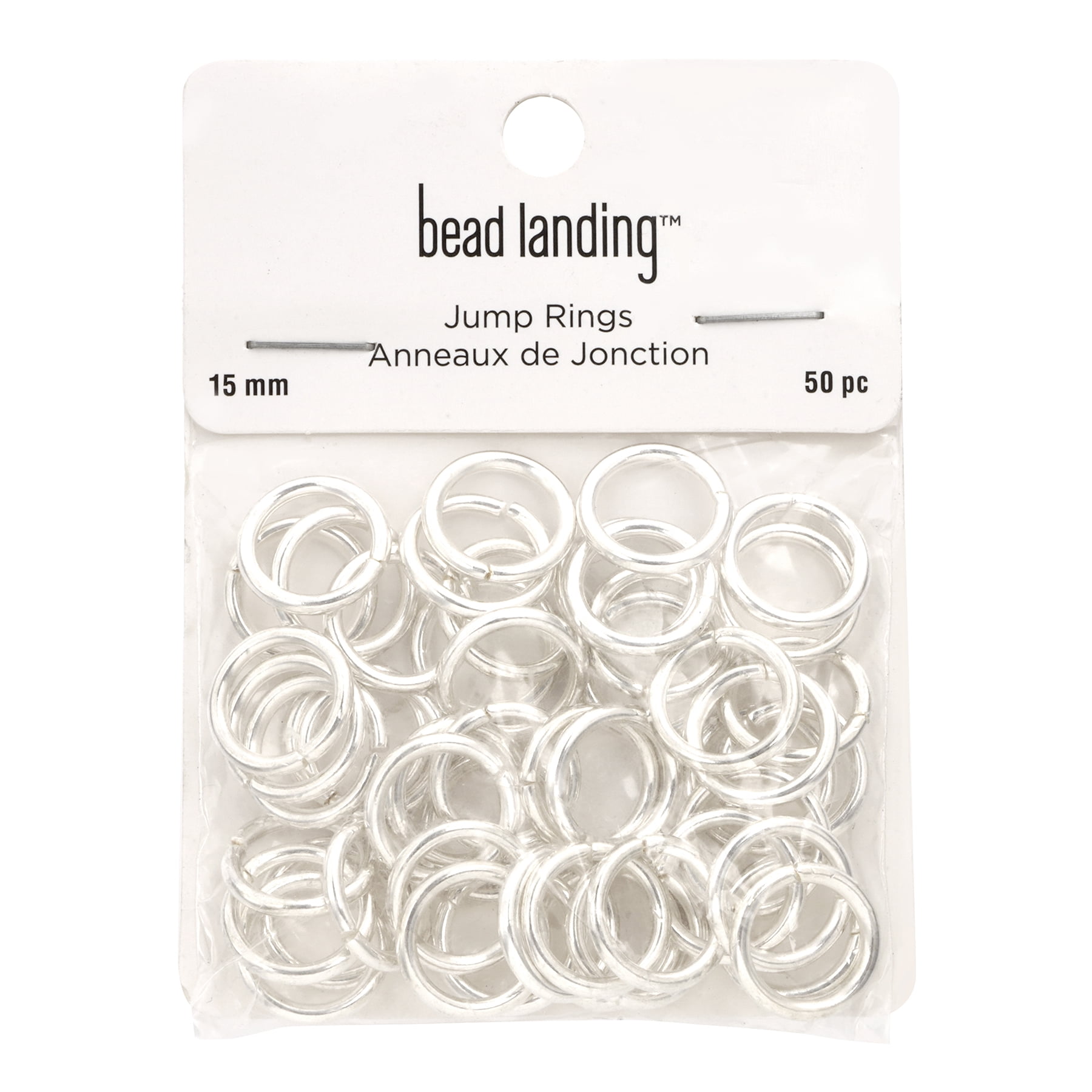 15mm Silver Jump Rings by Bead Landing – 50 Pieces Each (600 Total) - 100% Iron for Jewelry Making & Repairs - 12 Pack
