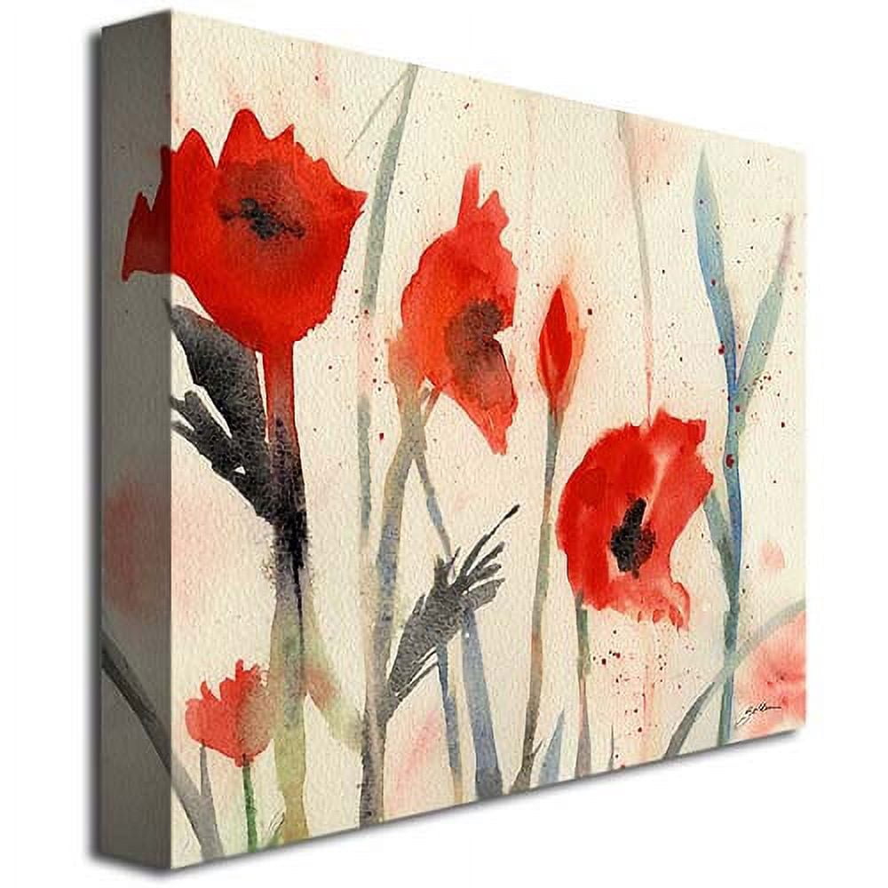 Trademark Art "Poppies" Canvas Art by Sheila Golden