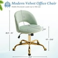 thumbnail image 2 of Ktaxon Office Desk Chair Adjustable Flannel Computer Task Chair Small Rolling Vanity Stool with Wheels for Study Make-up Light Green, 2 of 7