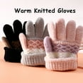 thumbnail image 2 of Kids Gloves Full Fingers Knitted Gloves Warm Mitten Winter Favor for Little Boys and Girls 4-7 Years Old 3 Pairs, 2 of 9