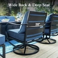 thumbnail image 5 of Alpha Joy 5 Piece Outdoor Patio Converation Set Metal Outdoor Furniture Set with Swivel Chairs & Ottomans & 5.75" Thickened Cushions, Pacific Blue, 5 of 7
