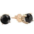 thumbnail image 3 of Pompeii 1 1/2 ct 14k Yellow Gold Round Black Diamond Studs Womens Earrings (Black,AAA), 3 of 3