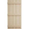 thumbnail image 3 of Ekena Millwork 23 1/2"W x 82"H Rustic Four Board Spaced Board-n-Batten Rough Sawn Faux Wood Shutters (Per Pair), Primed Tan, 3 of 11